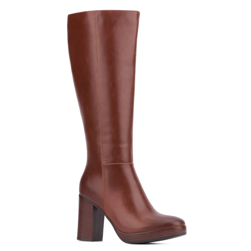 thumbnail image 2 of Chinese Laundry Women's Fiora Knee High Boot | Stiletto Heel Pull On Boots With Pointed Toe 2 of 14