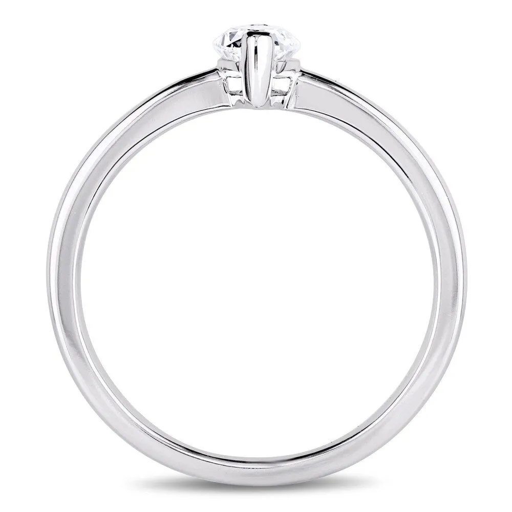 Miadora Signature Collection 14k White Gold 1/2ct TDW Marquise-Cut Diamond Solitaire Engagement Ring sold by Zulily product image thumbnail 4