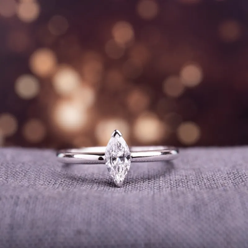 Miadora Signature Collection 14k White Gold 1/2ct TDW Marquise-Cut Diamond Solitaire Engagement Ring sold by Zulily
