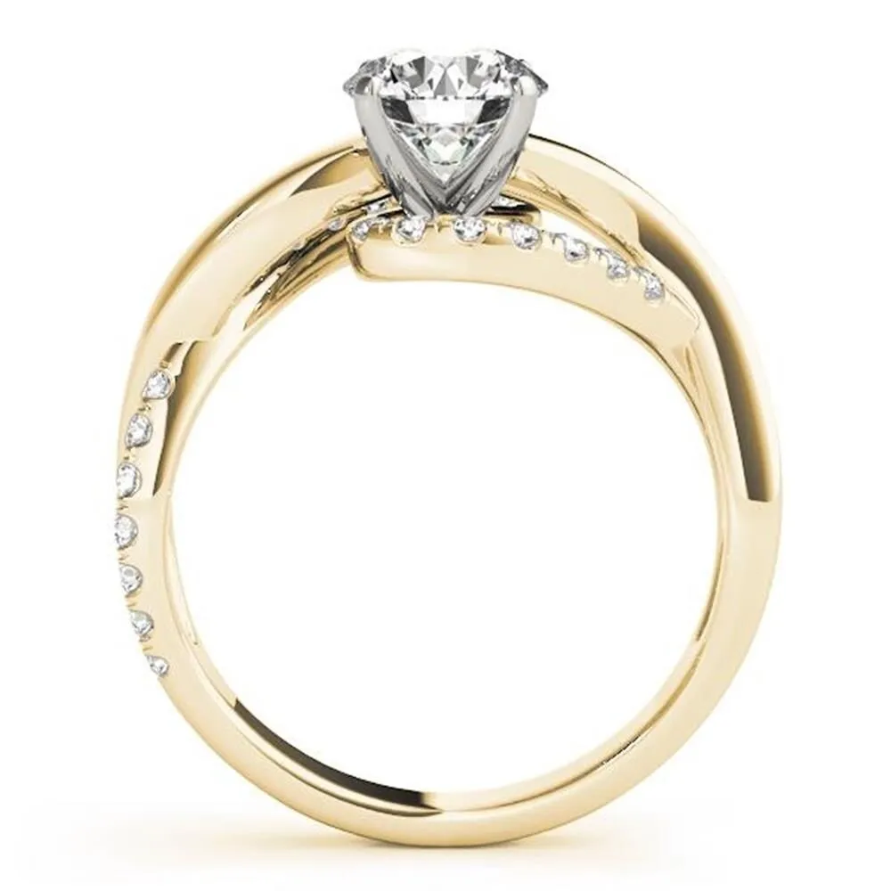 Auriya Modern 3ct Round Moissanote and 1/4ct TDW Diamond Engagement Ring 14K Gold sold by Zulily product image thumbnail 5