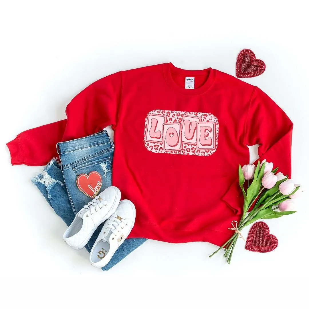 Love Leopard Blocks Graphic Sweatshirt sold by Zulily