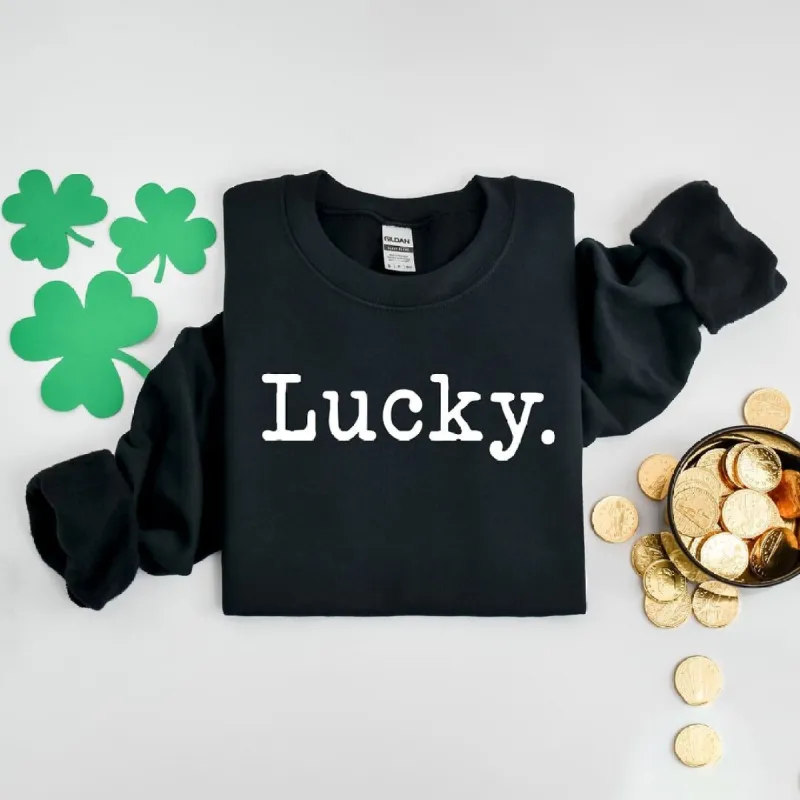 Lucky Typewriter Graphic Sweatshirt sold by Zulily