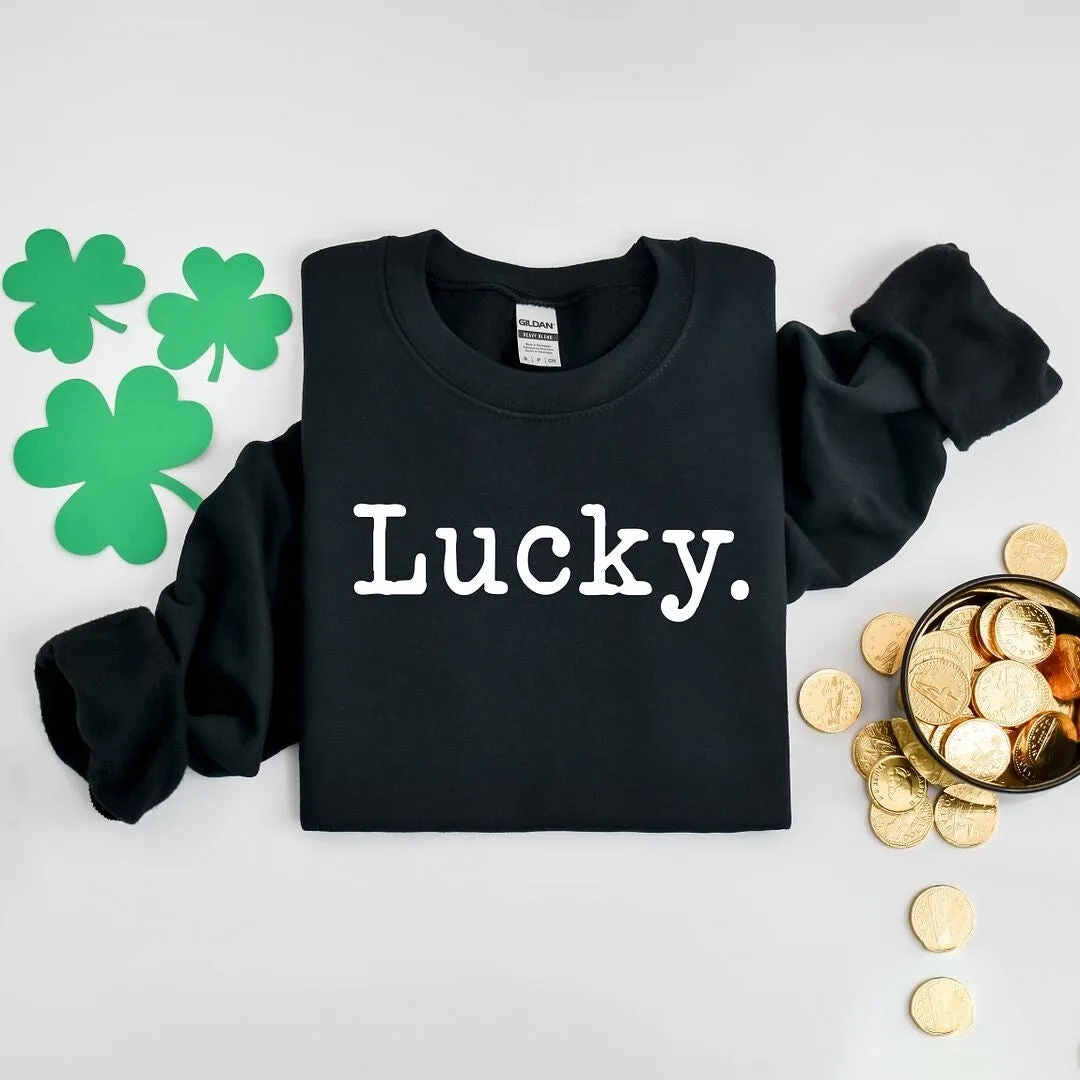 Lucky Typewriter Graphic Sweatshirt sold by Zulily