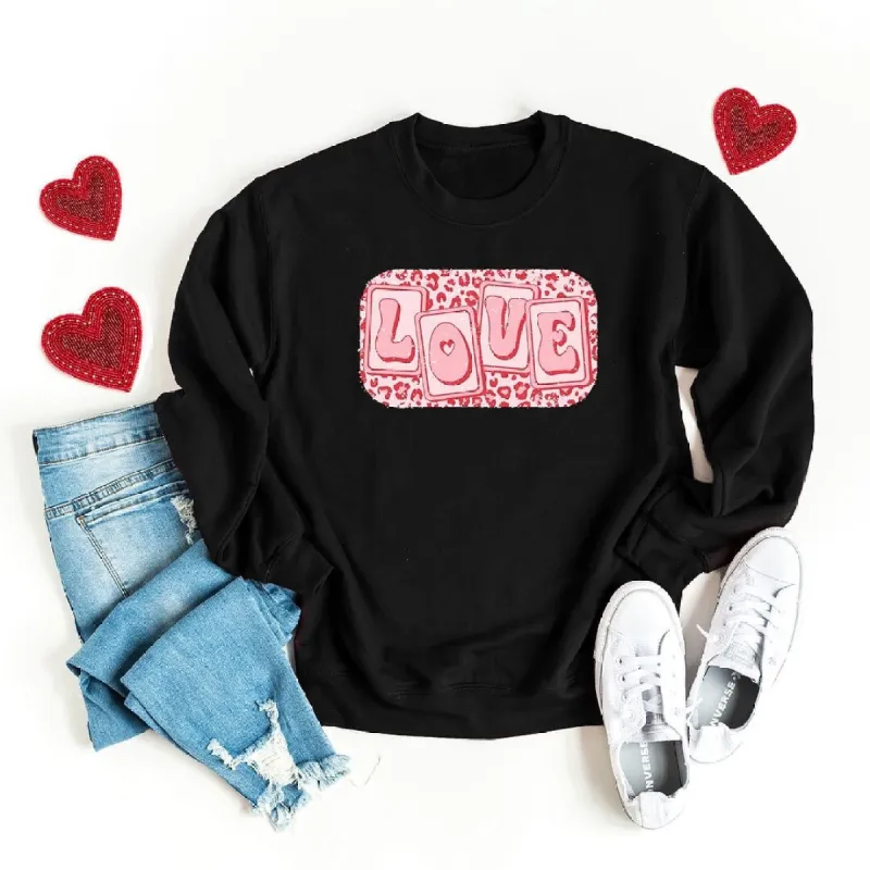 Love Leopard Blocks Graphic Sweatshirt sold by Zulily