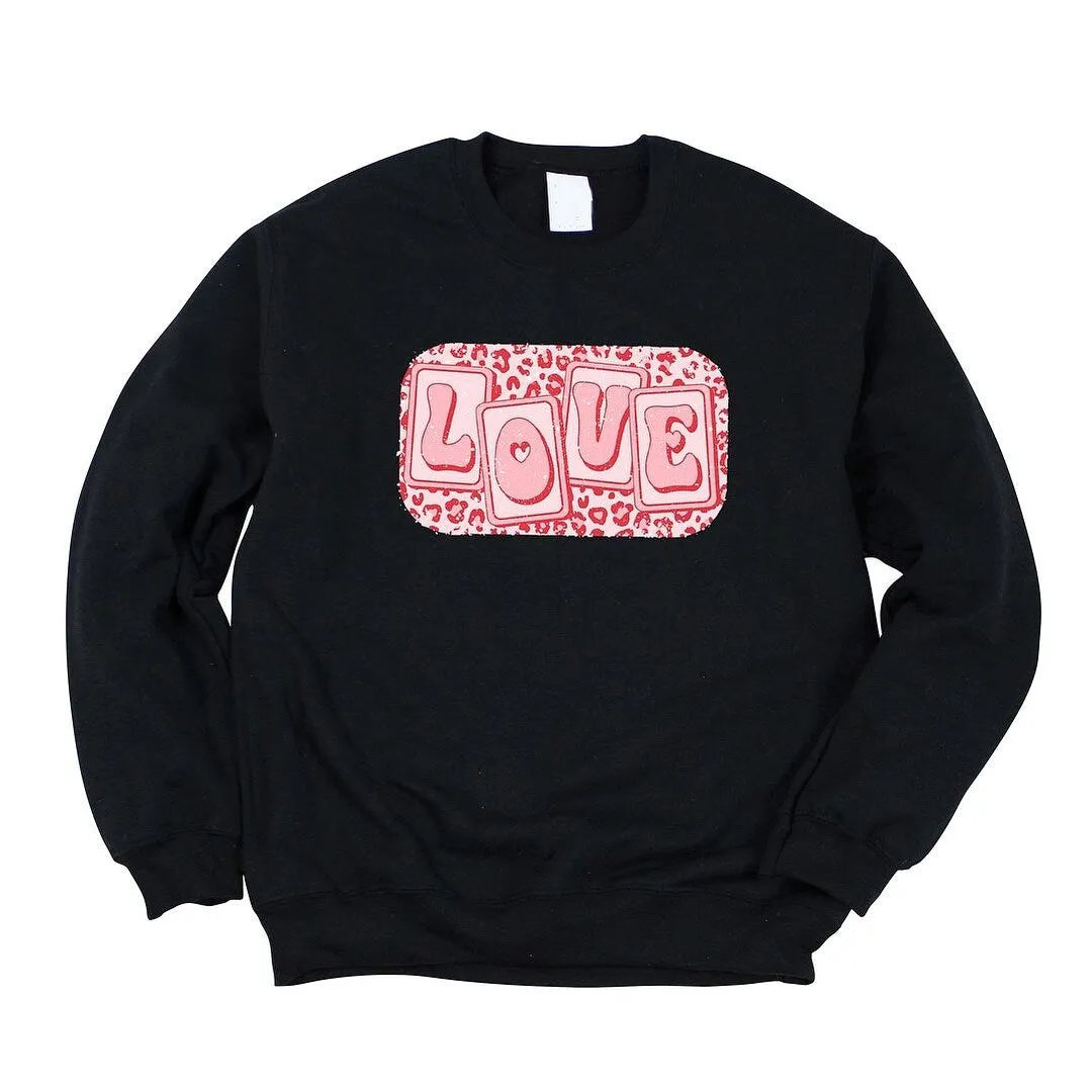 Love Leopard Blocks Graphic Sweatshirt sold by Zulily product image thumbnail 2