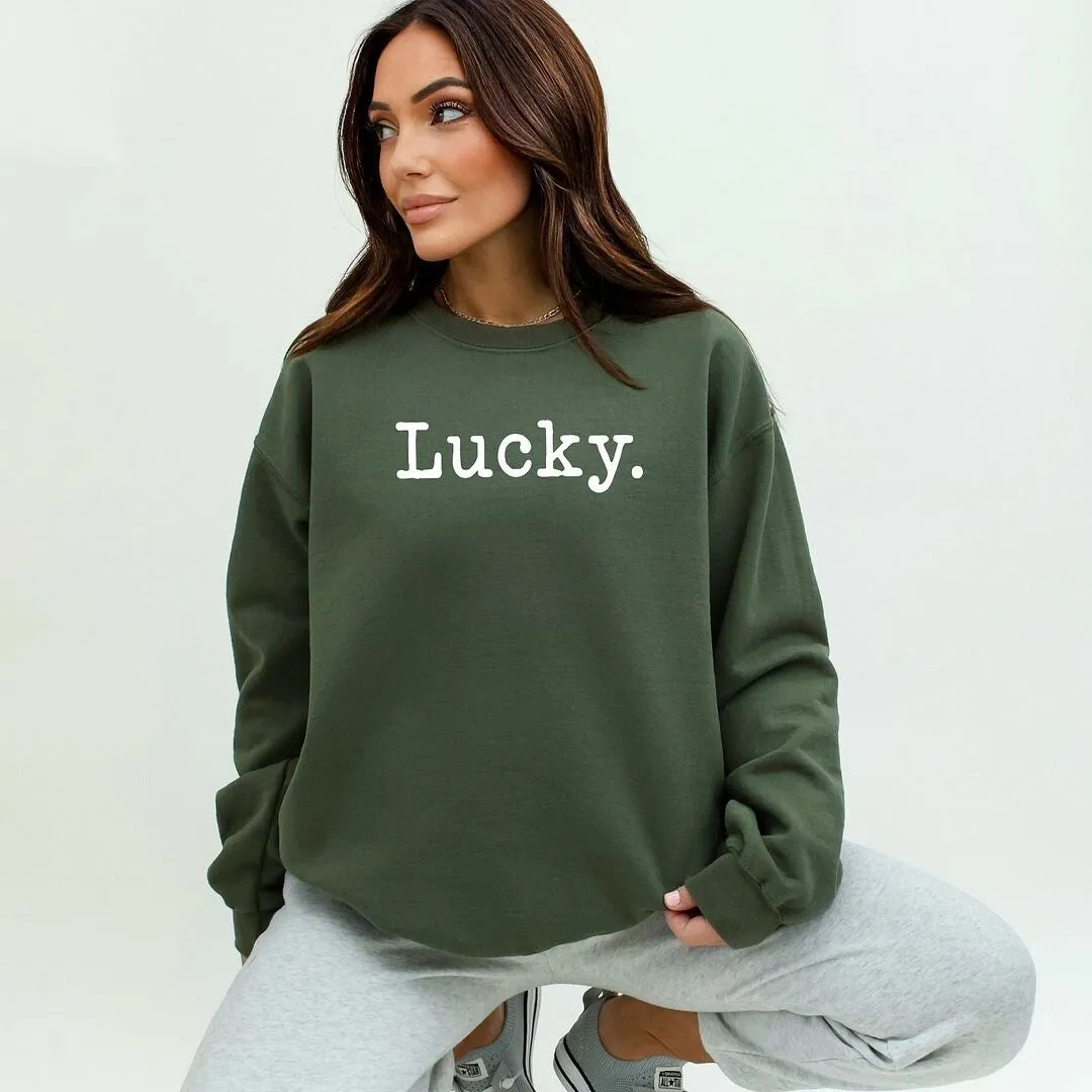 Lucky Typewriter Graphic Sweatshirt sold by Zulily product image thumbnail 3