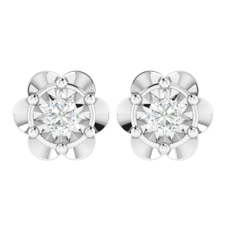 Sterling Silver with Moissanite Stud Earring sold by Zulily