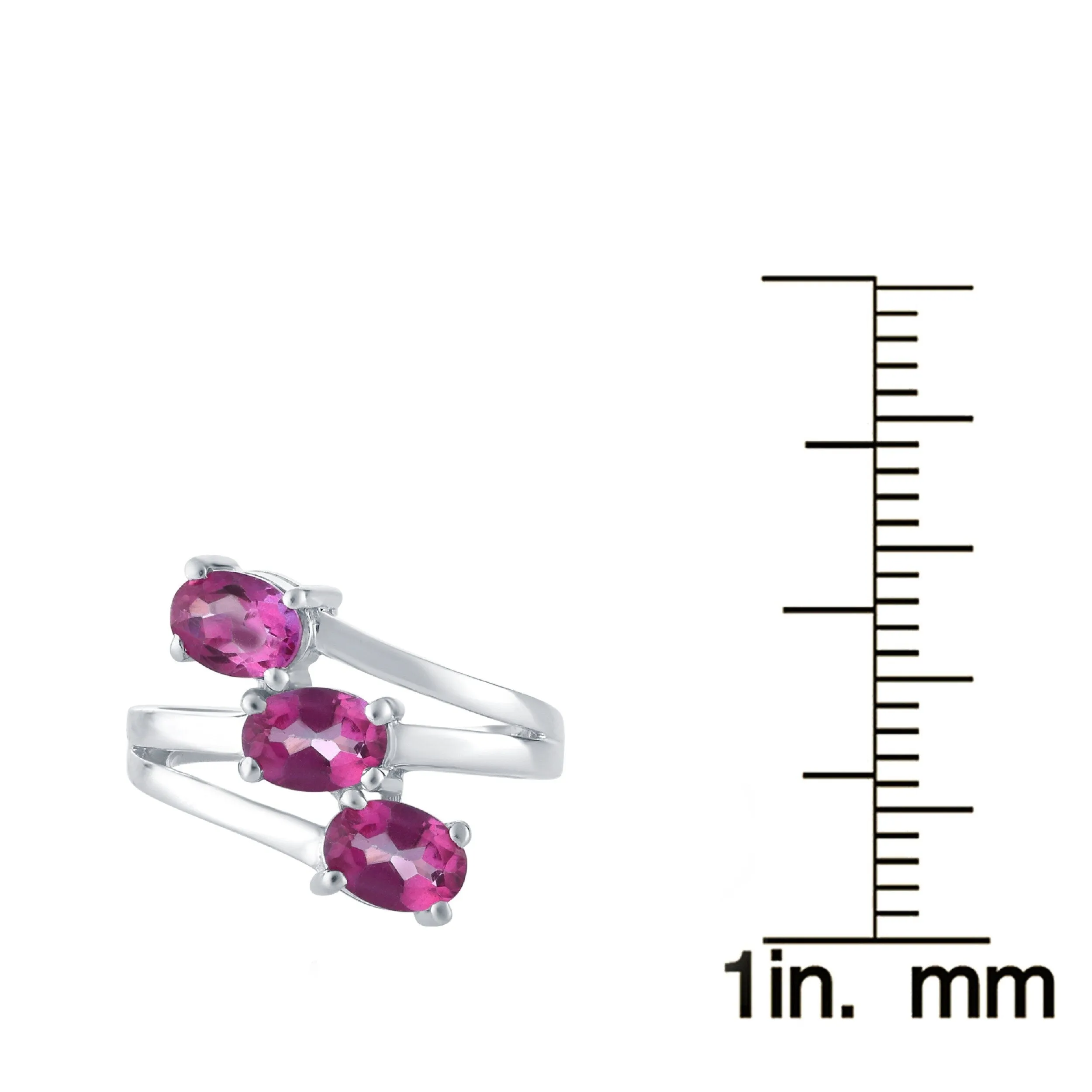 Sterling Silver with Pink Topaz Three Stone Ring sold by Zulily product image thumbnail 3