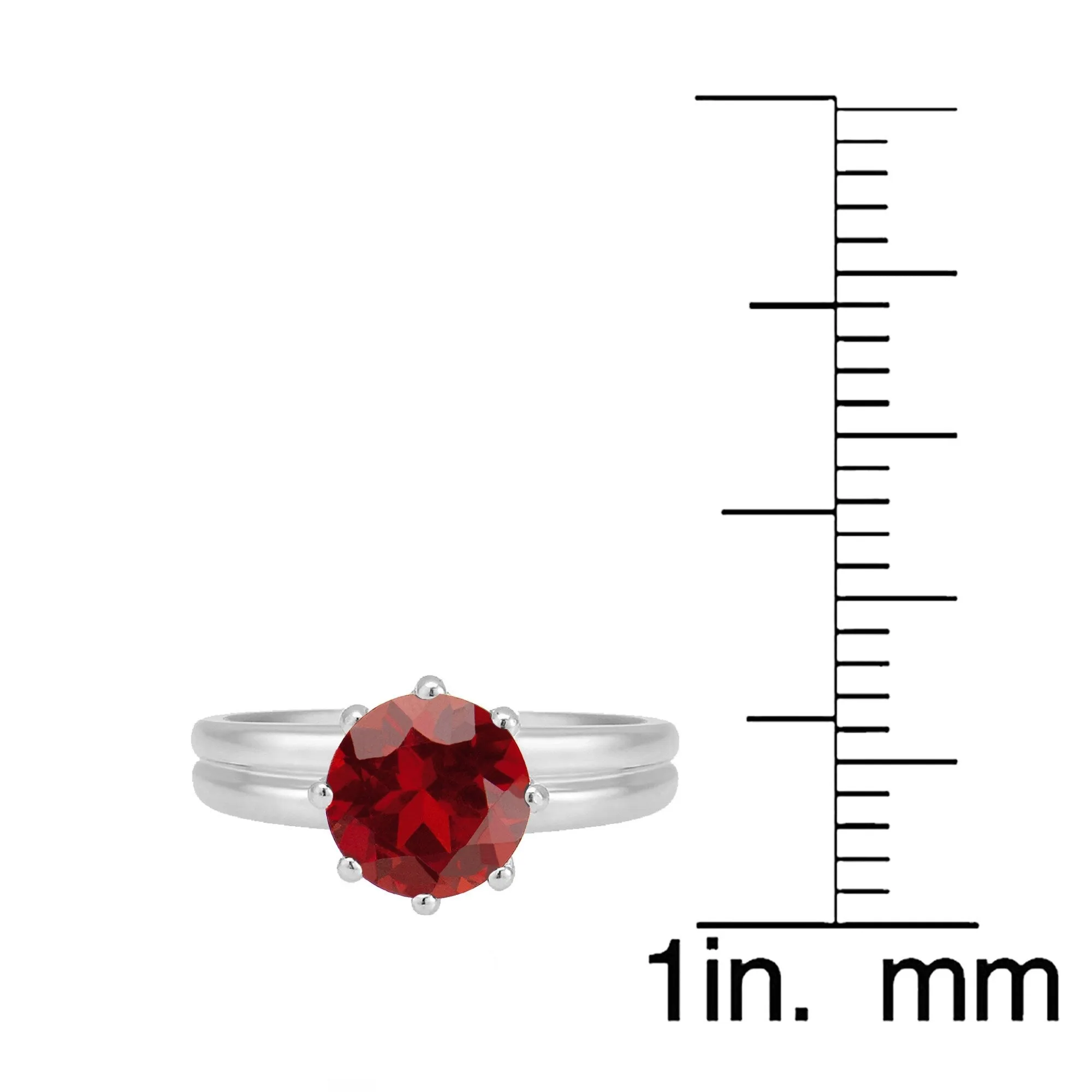 V3 Jewelry 925 Sterling Silver with Round Shape Natural Garnet Solitaire Ring for Women sold by Zulily product image thumbnail 3