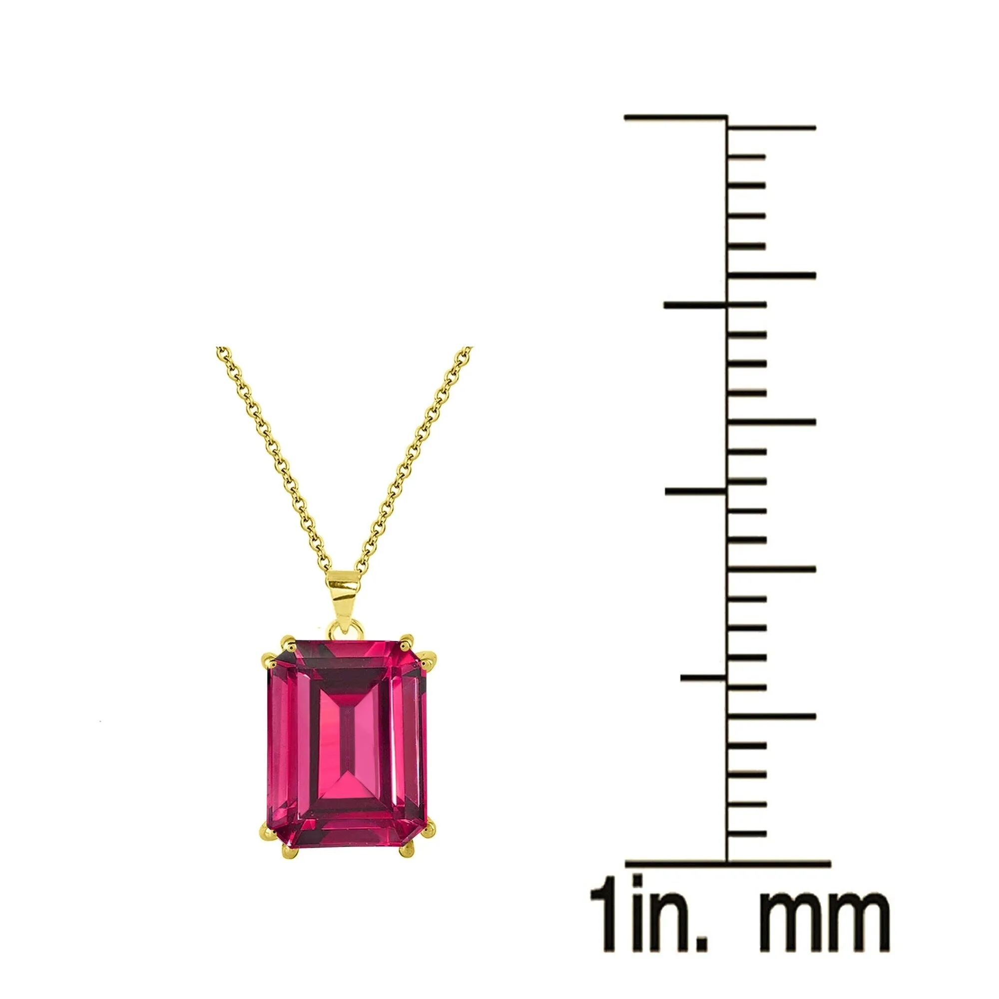 Gold Over Sterling Silver with Ruby Solitaire Pendant with 18" Chain sold by Zulily product image thumbnail 3
