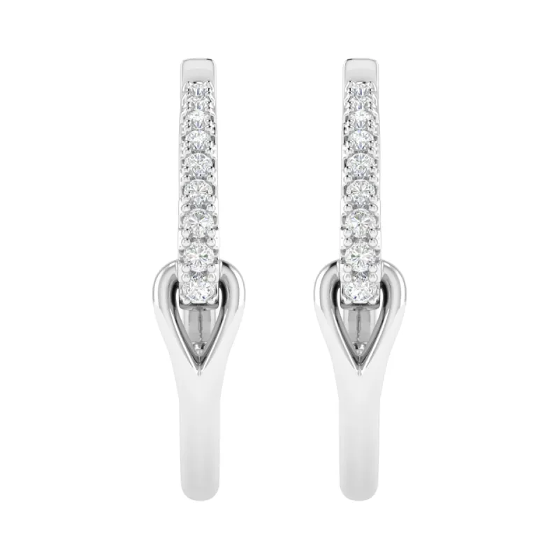 Sterling Silver with Moissanite Hoop Earring sold by Zulily