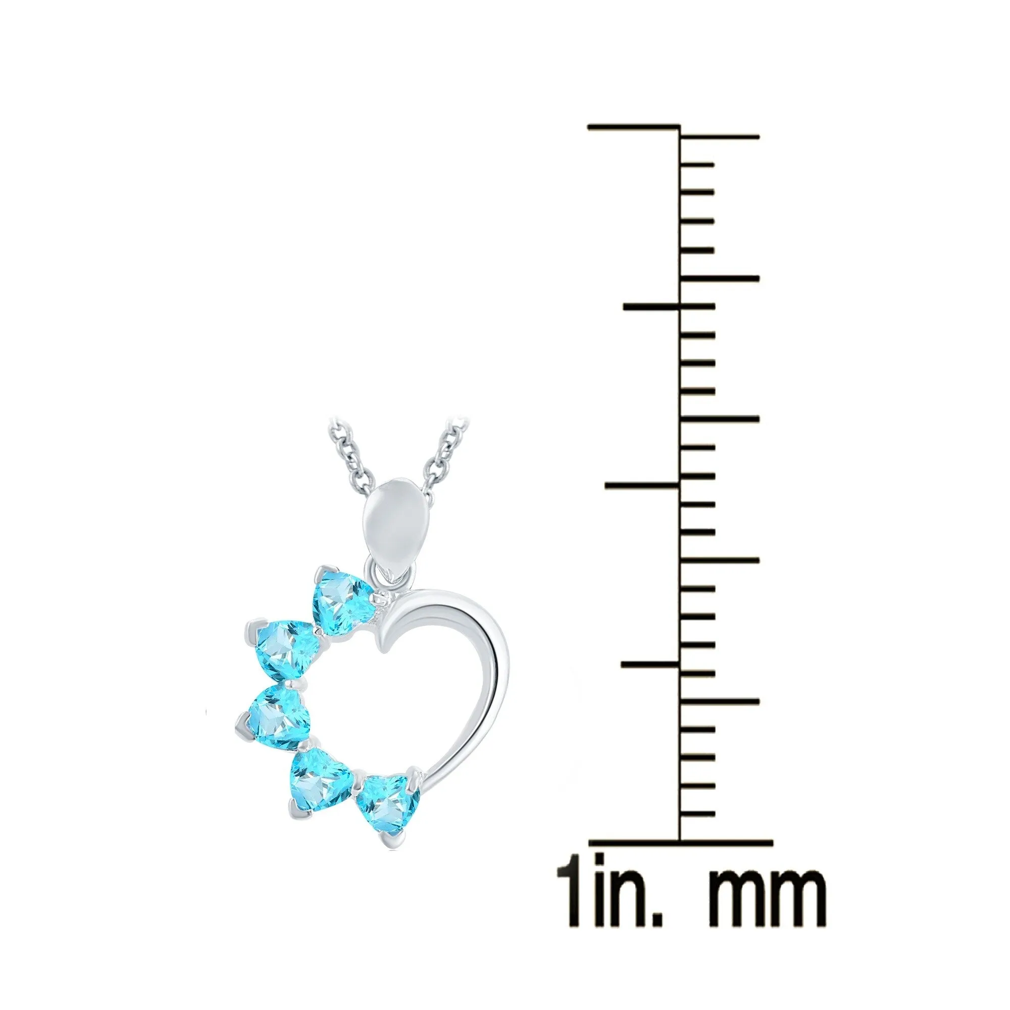 Sterling Silver with Natural Sky Blue Topaz Heart Pendant with 18" Chain sold by Zulily product image thumbnail 3