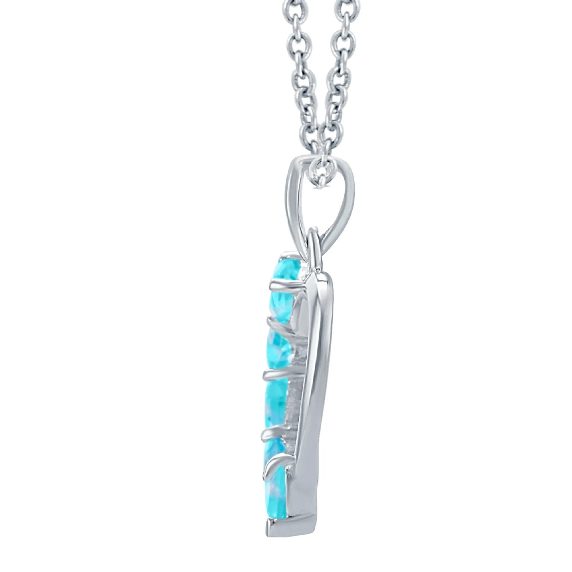 Sterling Silver with Natural Sky Blue Topaz Heart Pendant with 18" Chain sold by Zulily product image thumbnail 2