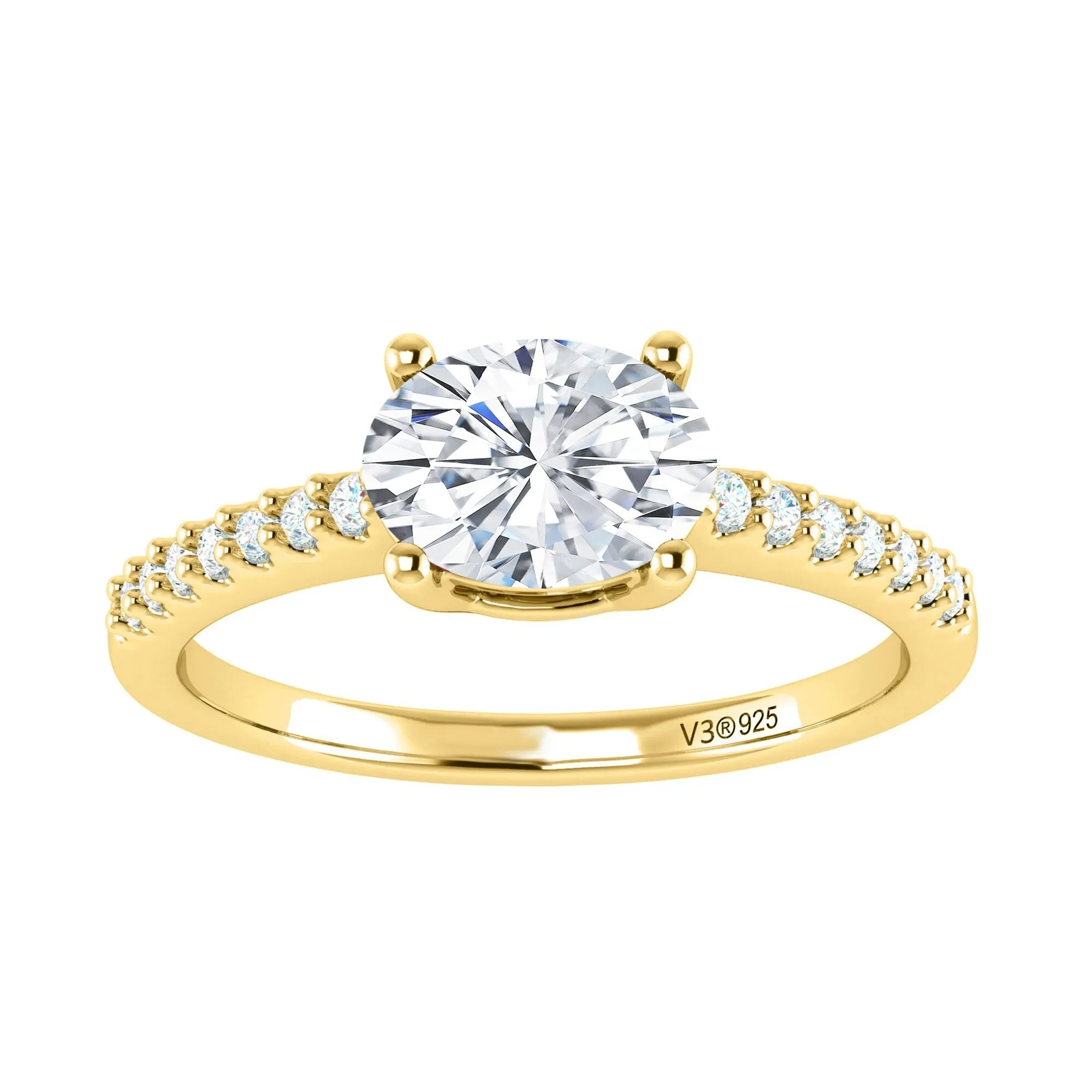 Sterling Silver with Moissanite and White Topaz Solitaire Ring sold by Zulily product image thumbnail 4