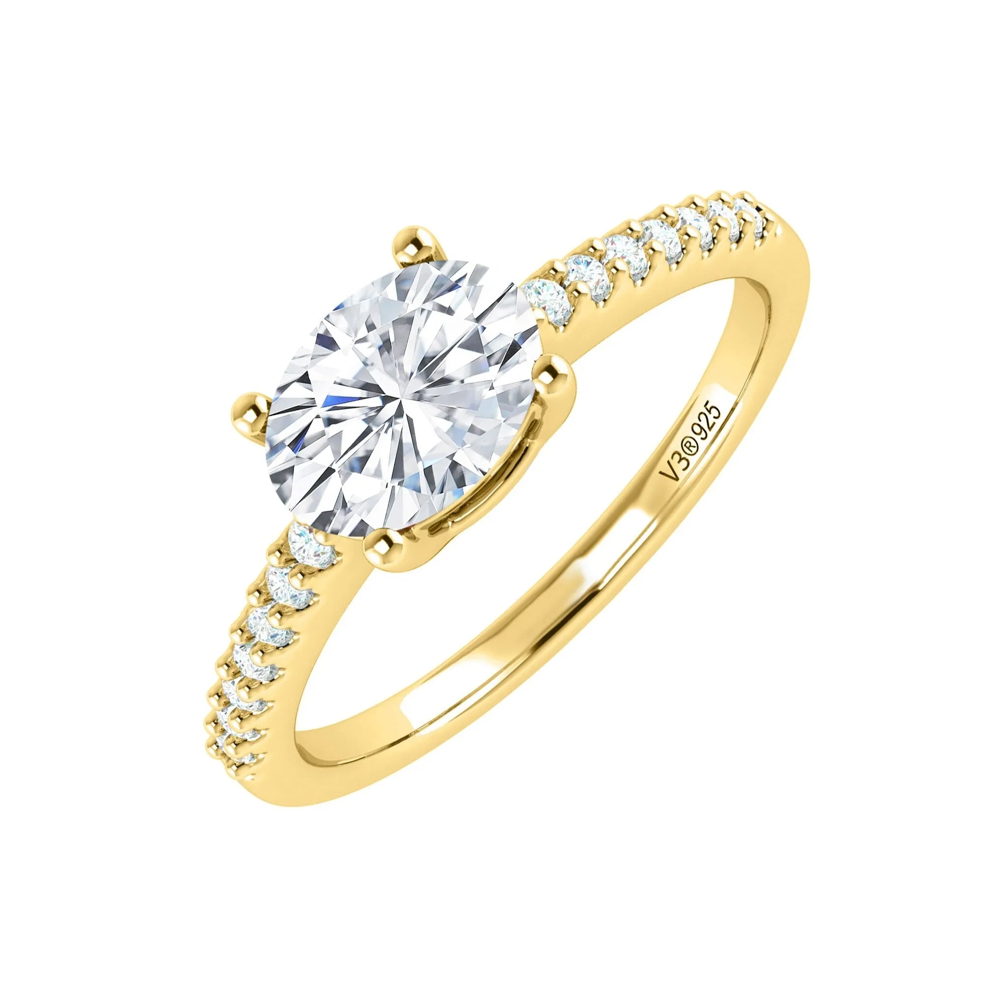 Sterling Silver with Moissanite and White Topaz Solitaire Ring sold by Zulily product image thumbnail 5