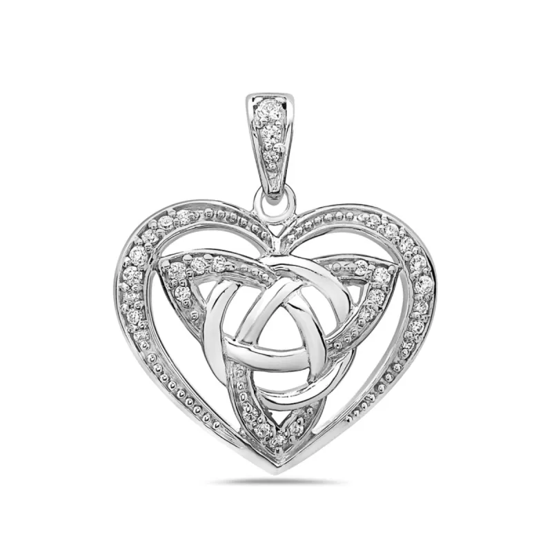 Sterling Silver Heart with Celtic Knot Pendant Necklace sold by Zulily