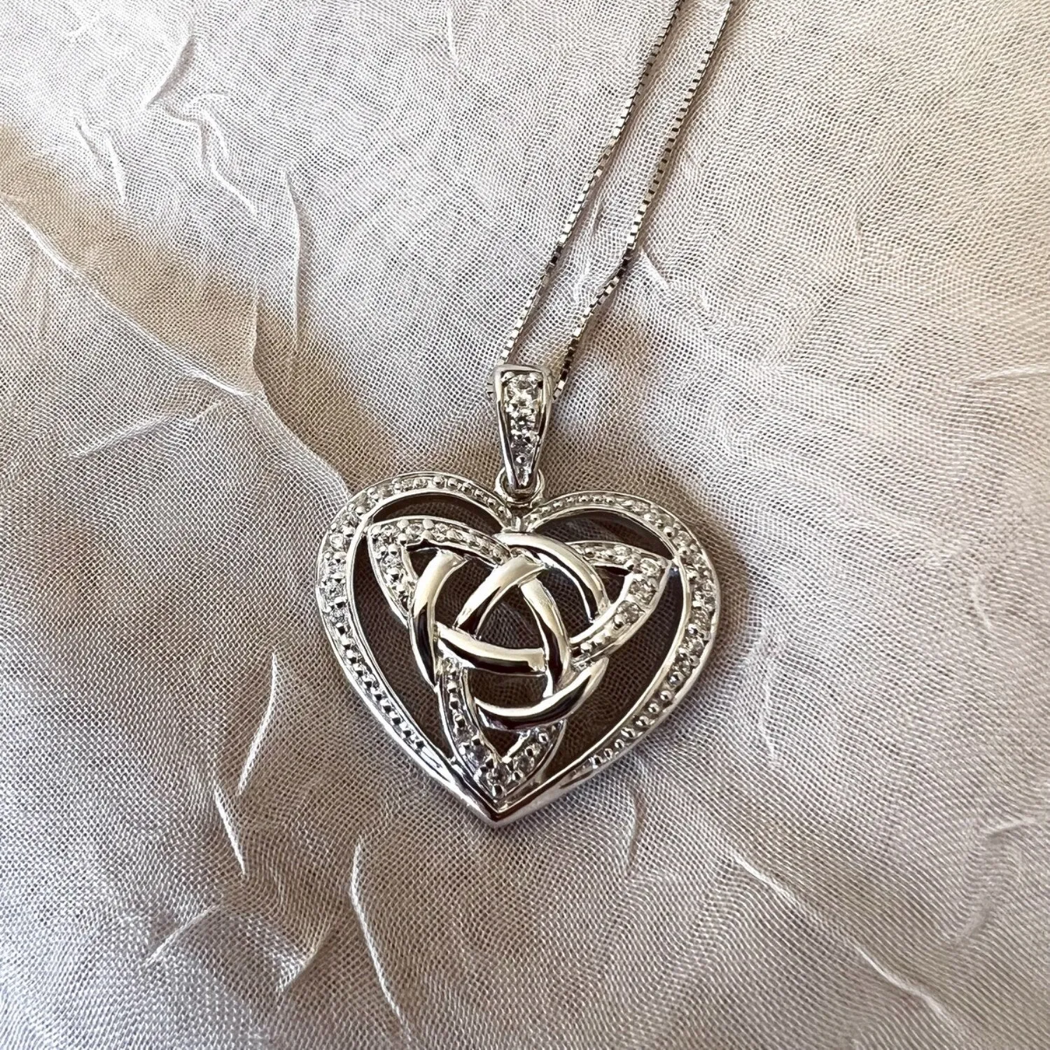 Sterling Silver Heart with Celtic Knot Pendant Necklace sold by Zulily product image thumbnail 3