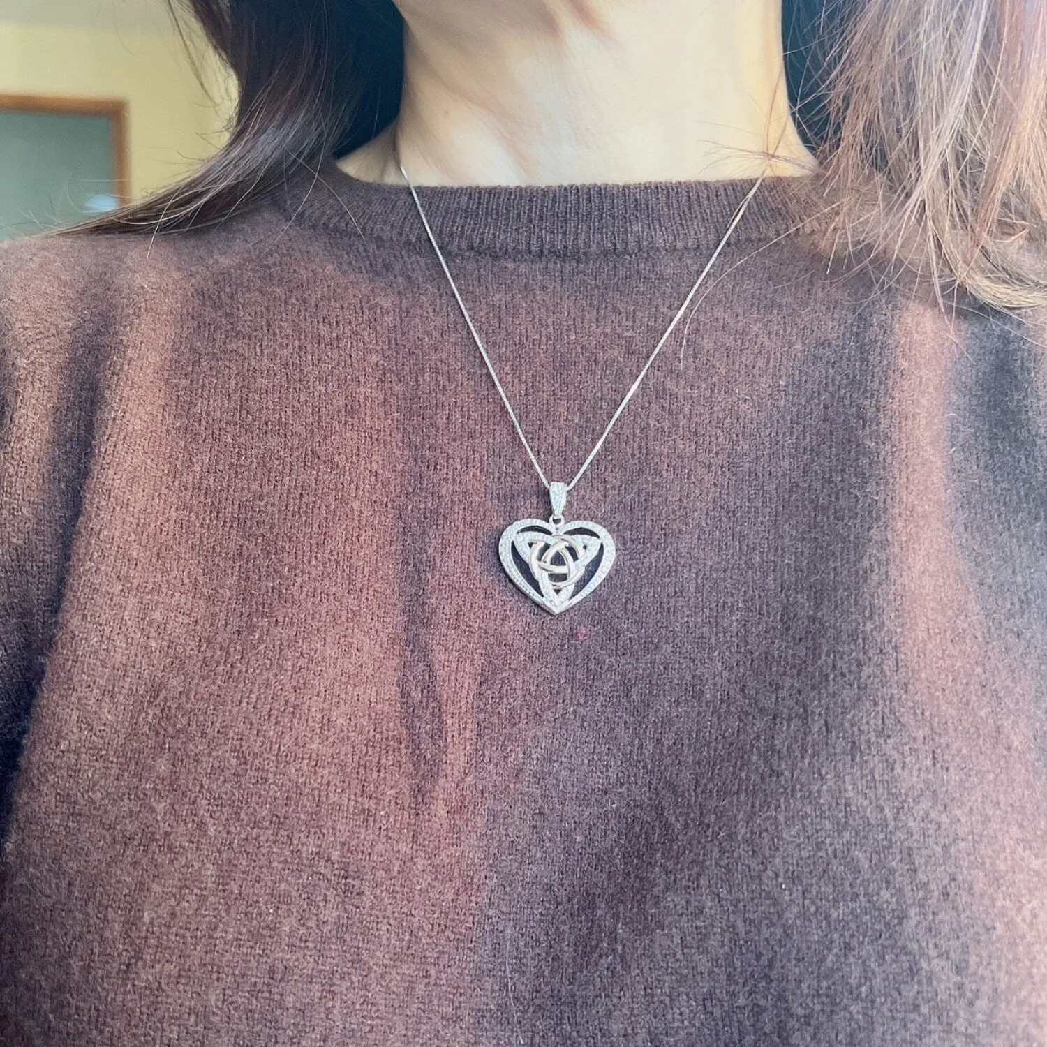 Sterling Silver Heart with Celtic Knot Pendant Necklace sold by Zulily product image thumbnail 2