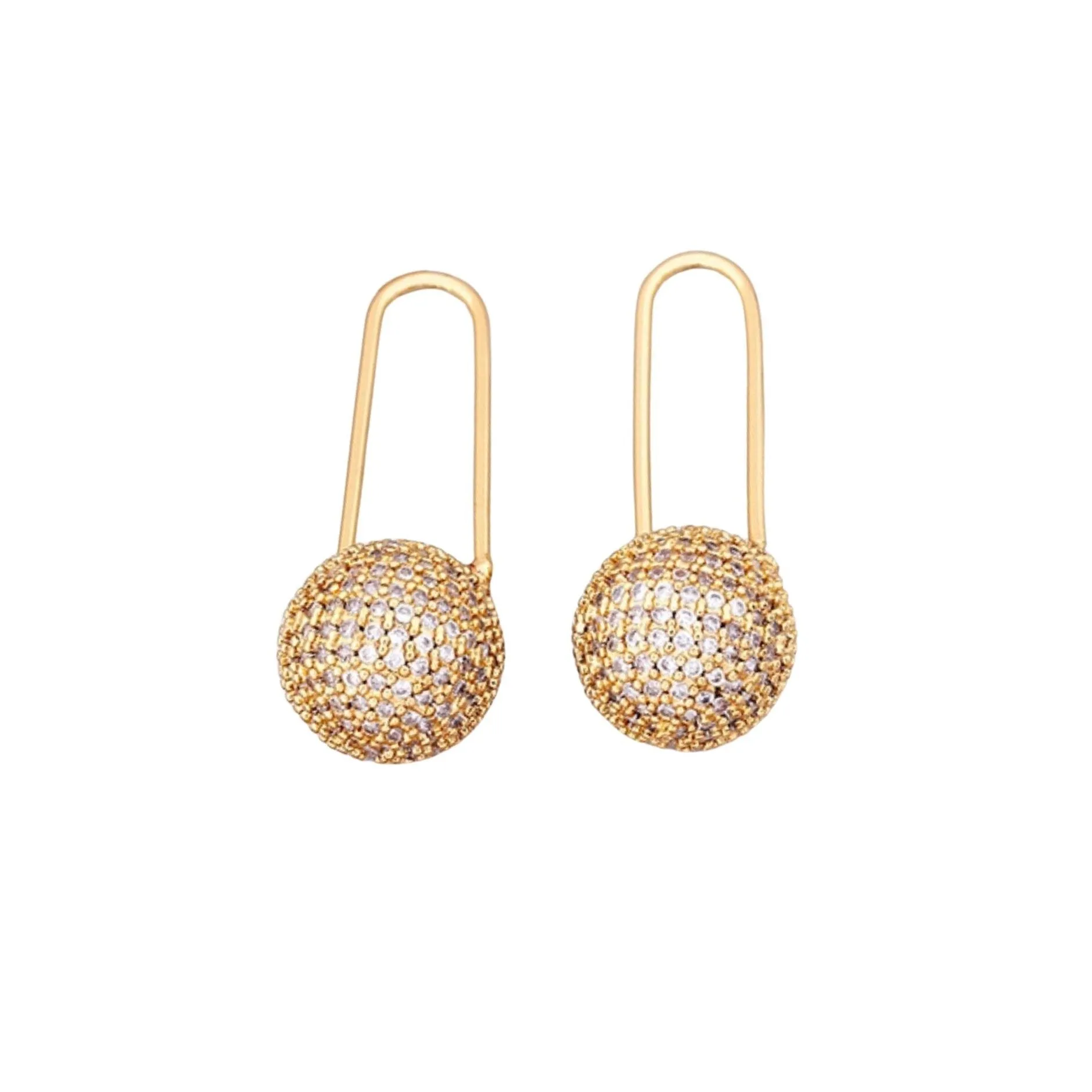 Goldtone Cubic Zirconia Ball Drop Earrings - Clear sold by Zulily