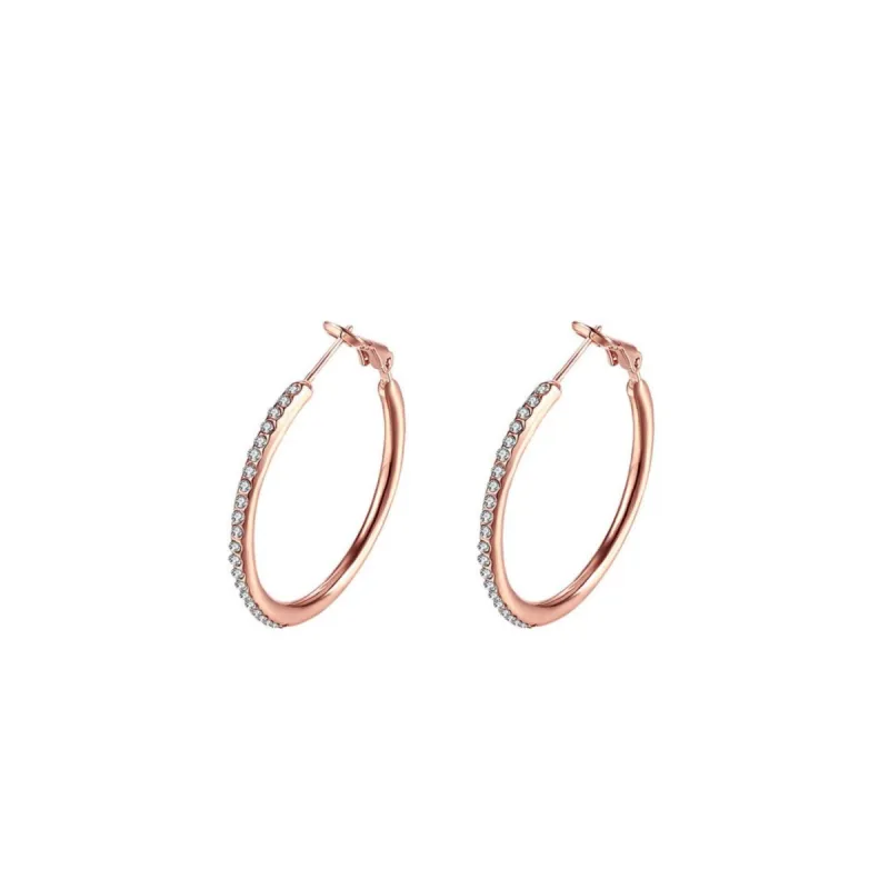 Rose Goldtone Cubic Zirconia Hoop Earrings - Clear sold by Zulily