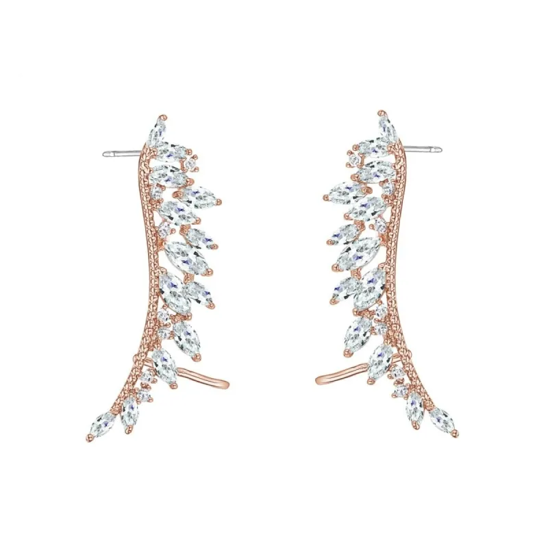 Rose Goldtone Clear Marquis Cubic Zirconia Branch Stud Earrings sold by Zulily