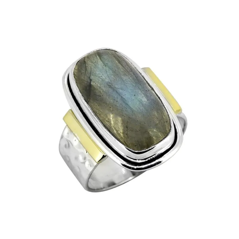 YS Gems Sterling Silver Labradorite Gemstone Statement Ring - Blue sold by Zulily