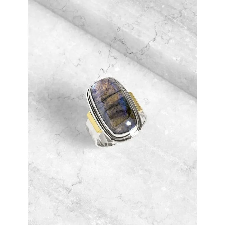 YS Gems Sterling Silver Labradorite Gemstone Statement Ring - Blue sold by Zulily product image thumbnail 2