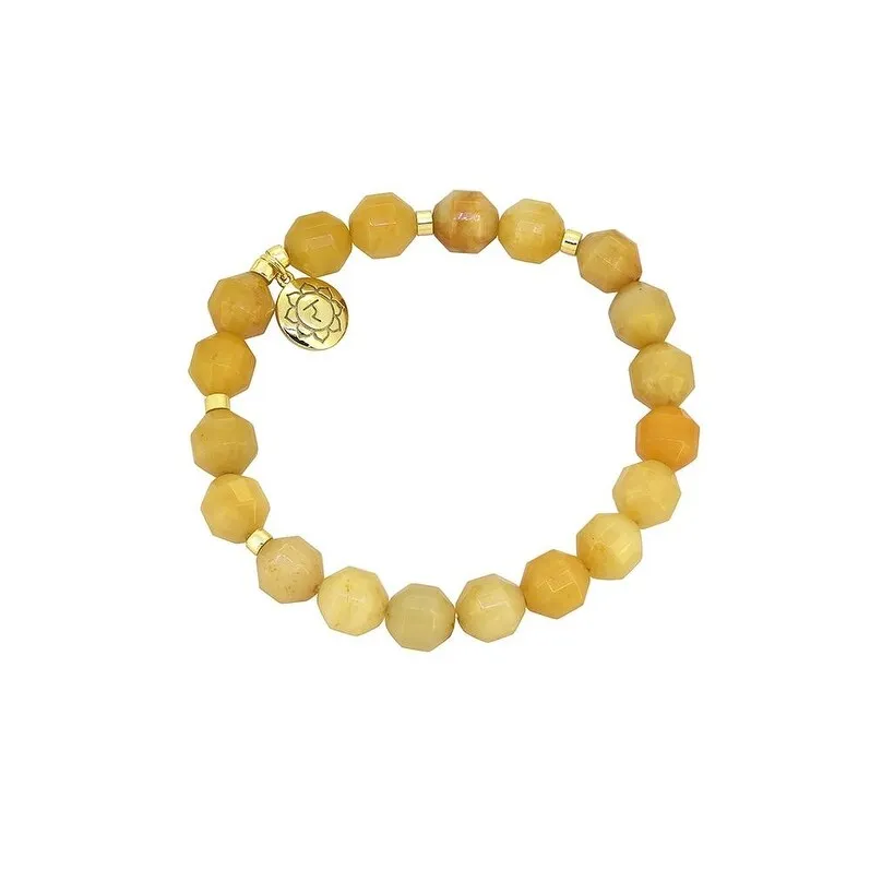 YS Gems Brass Yellow Aventurine Gemstone Beads Bracelet with Charm sold by Zulily