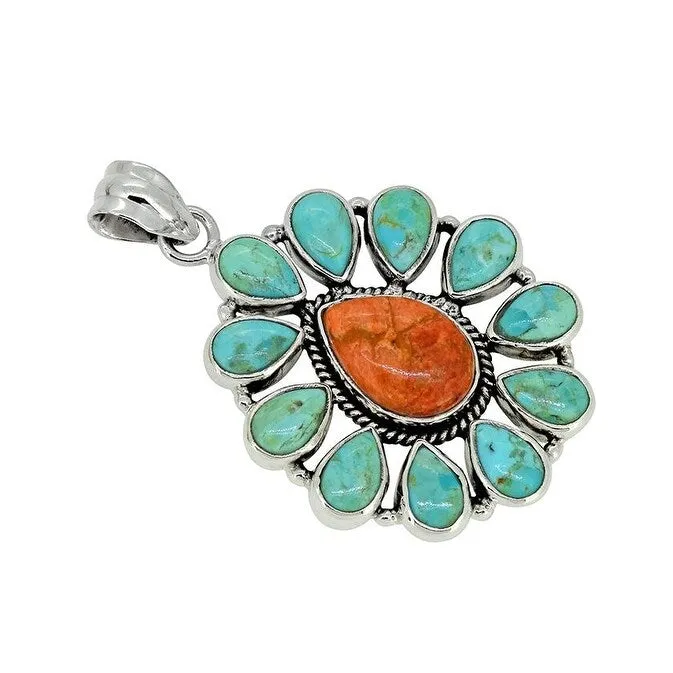 YS Gems Silver Orange Mohave Turquoise Native American Pendant sold by Zulily