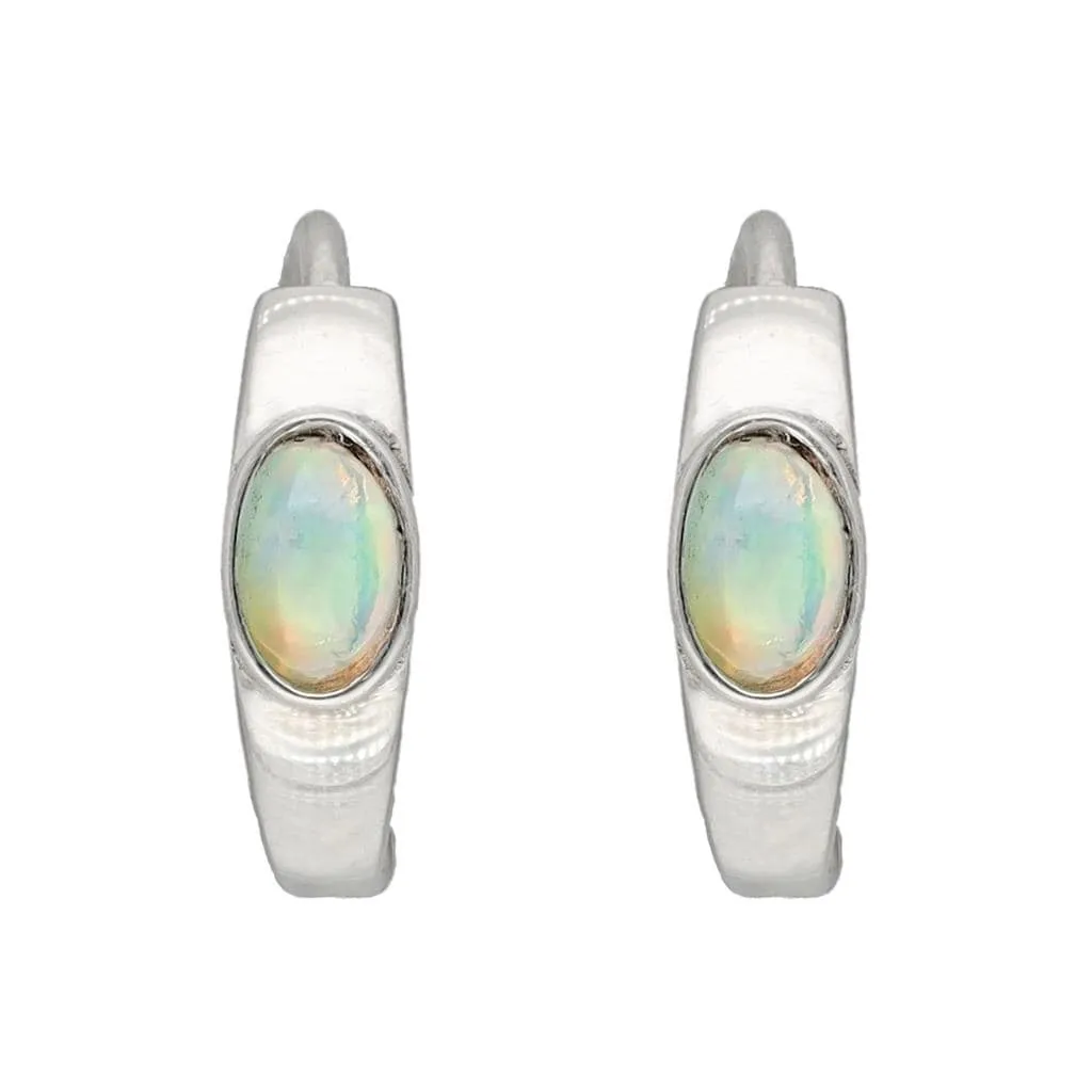 YS Gems Sterling Silver Ethiopian Opal Gemstone Hoop Earring - 0.16 x 0.55 sold by Zulily product image thumbnail 3