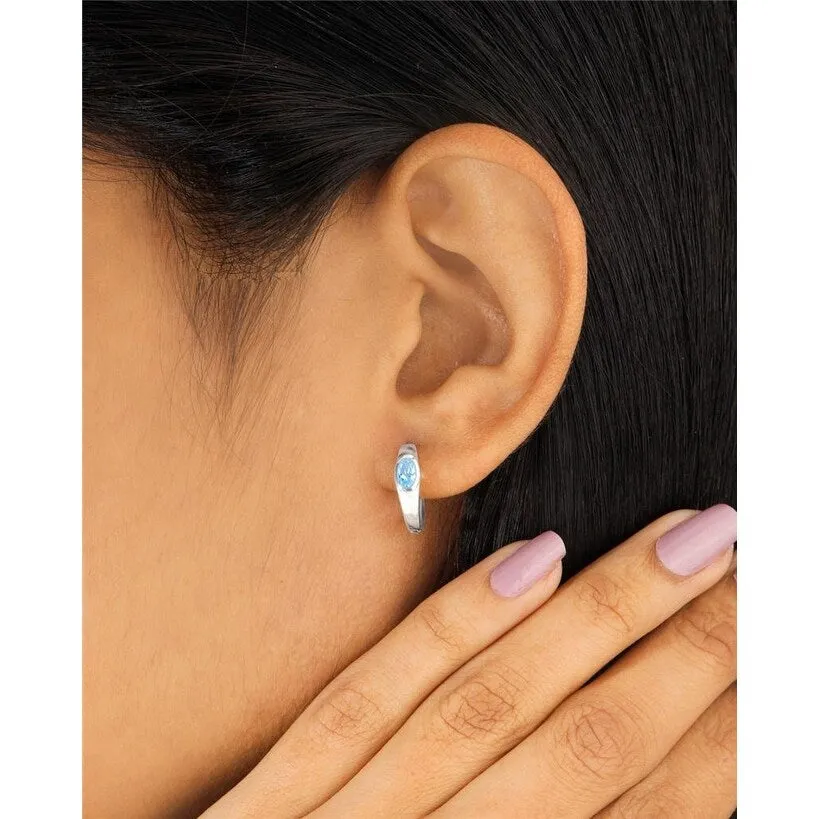 YS Gems Sterling Silver Sky Blue Topaz Gemstone Hoop Earring - 0.16 x 0.55 sold by Zulily product image thumbnail 2