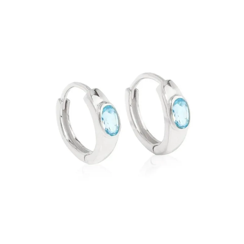 YS Gems Sterling Silver Sky Blue Topaz Gemstone Hoop Earring - 0.16 x 0.55 sold by Zulily