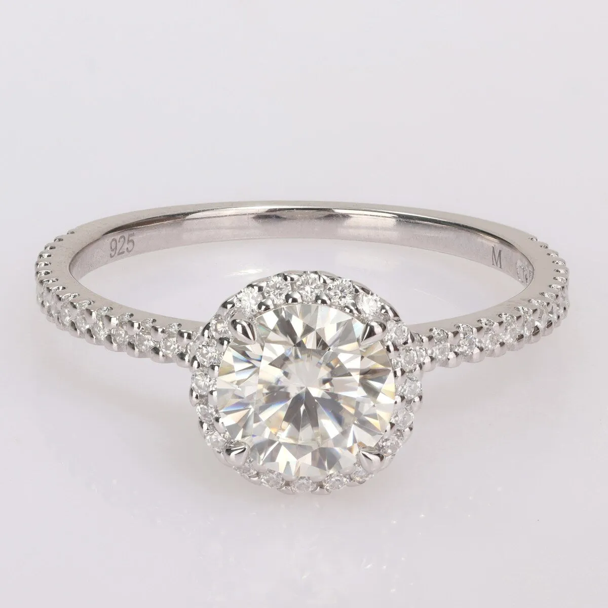 Miadora Sterling Silver 1 1/4ct TGW Created Moissanite Halo Engagement Ring sold by Zulily product image thumbnail 2
