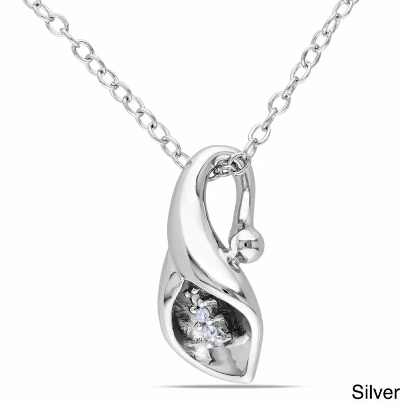 Miadora Sterling Silver Diamond Accent Calla Lily Floral Drop Necklace sold by Zulily