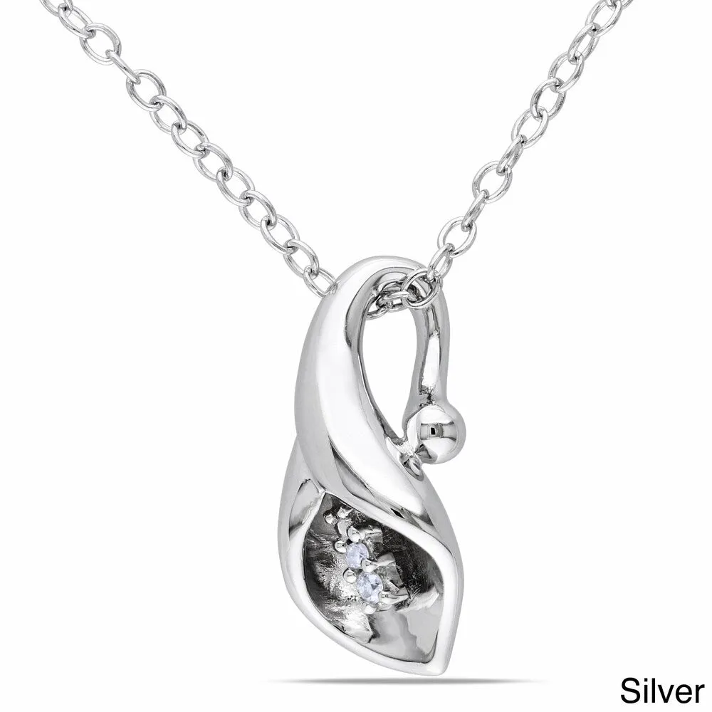 Miadora Sterling Silver Diamond Accent Calla Lily Floral Drop Necklace sold by Zulily