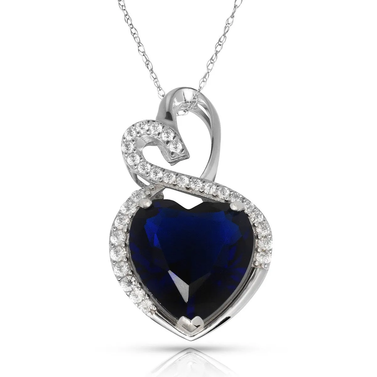 Curata 14k White Gold 18" Birthstone Modern Double Heart Cubic Zirconia Pendant Necklace sold by Zulily