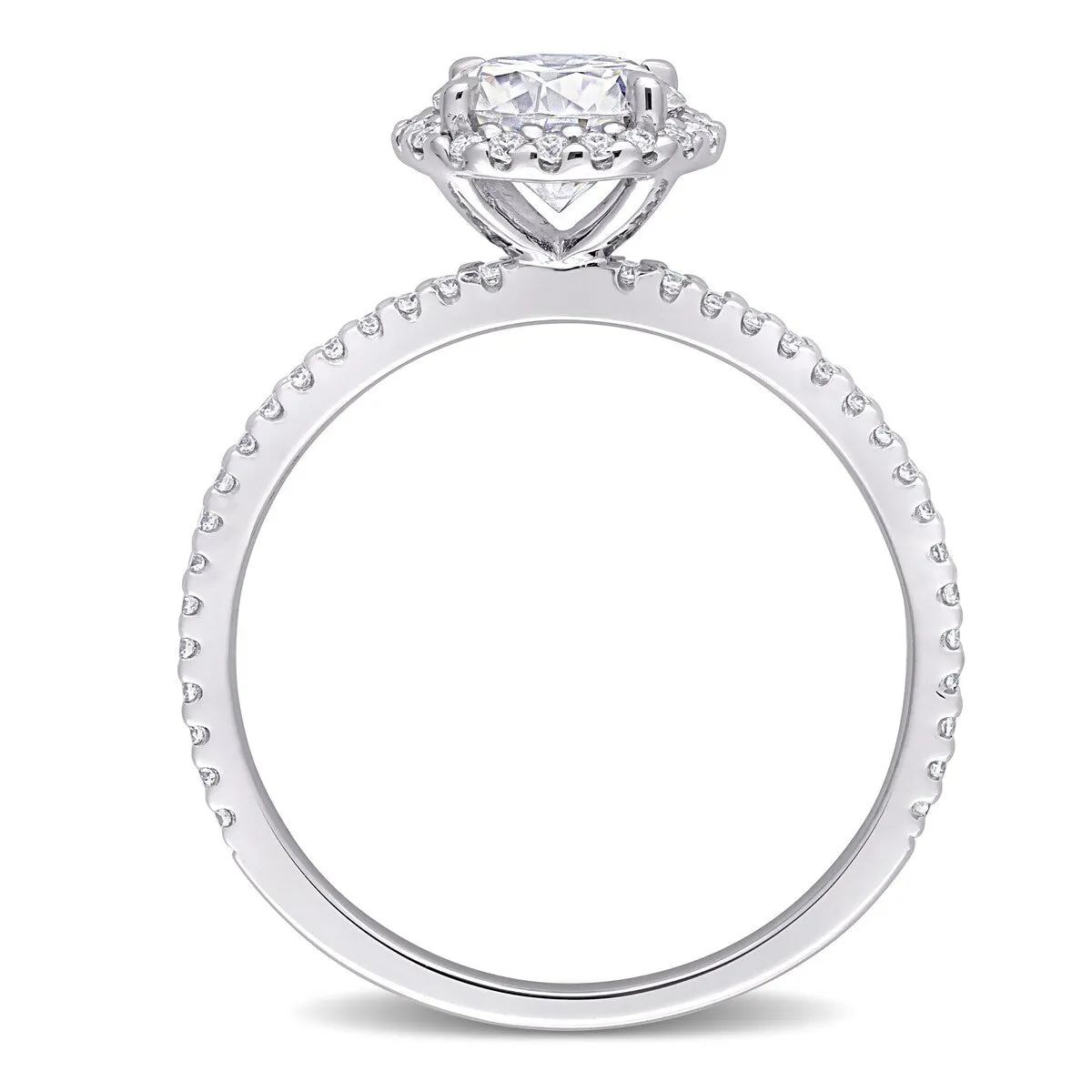 Miadora Sterling Silver 1 1/4ct TGW Created Moissanite Halo Engagement Ring sold by Zulily product image thumbnail 5