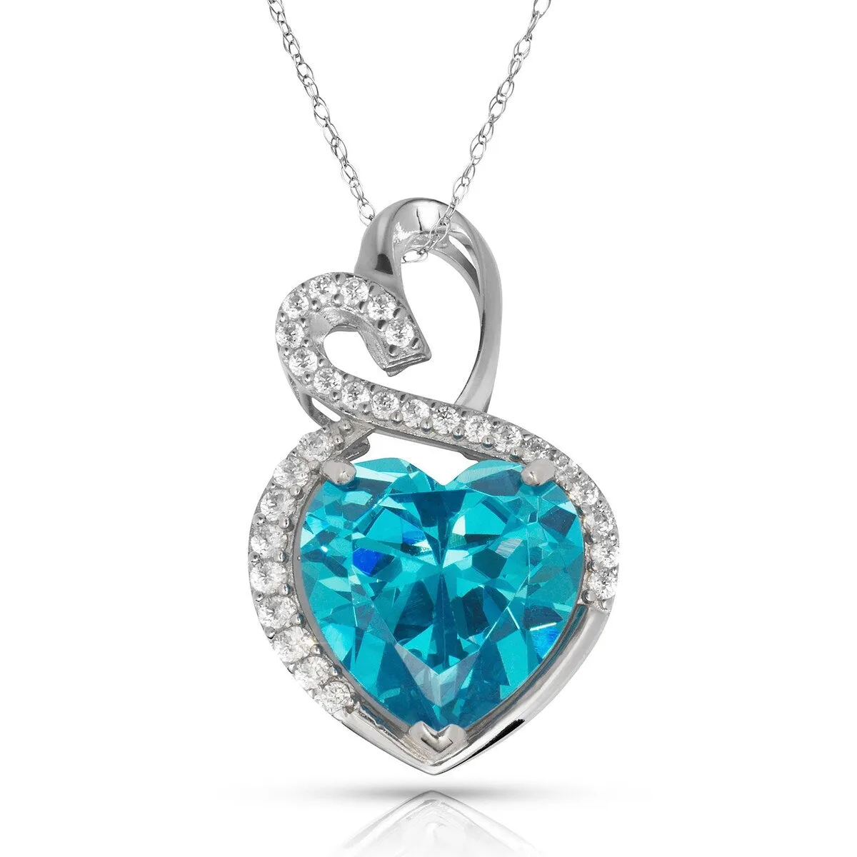 Curata 14k White Gold 18" Birthstone Modern Double Heart Cubic Zirconia Pendant Necklace sold by Zulily product image thumbnail 4