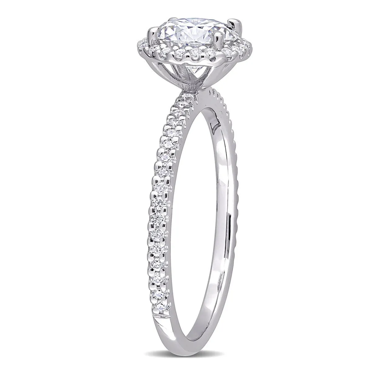 Miadora Sterling Silver 1 1/4ct TGW Created Moissanite Halo Engagement Ring sold by Zulily product image thumbnail 4