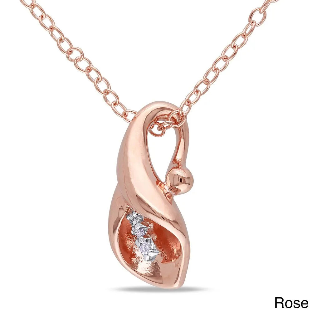 Miadora Sterling Silver Diamond Accent Calla Lily Floral Drop Necklace sold by Zulily product image thumbnail 2