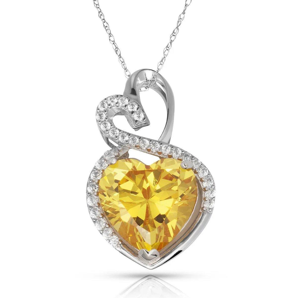 Curata 14k White Gold 18" Birthstone Modern Double Heart Cubic Zirconia Pendant Necklace sold by Zulily product image thumbnail 3