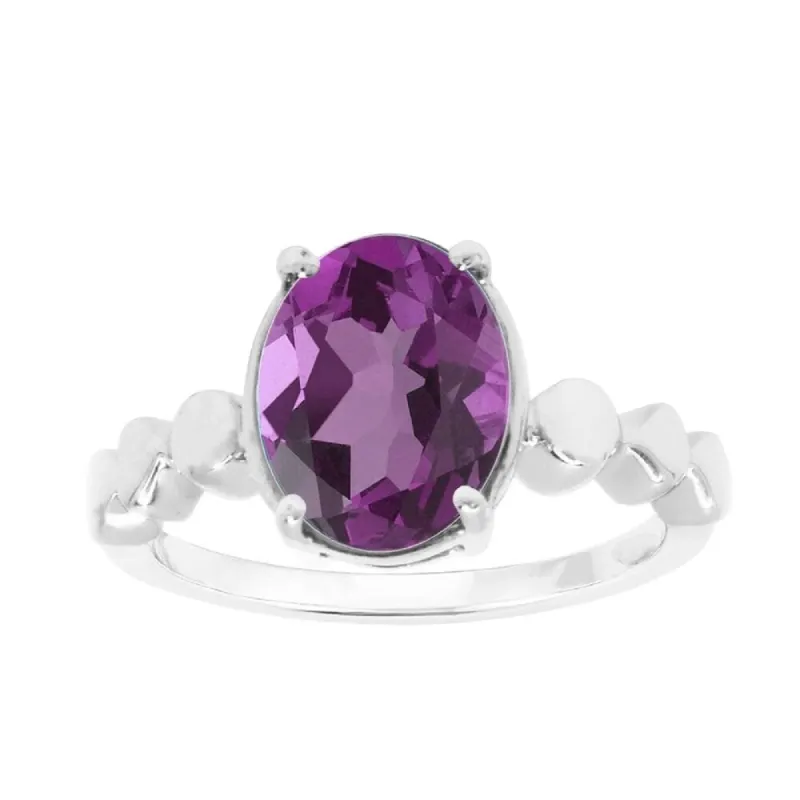 Sterling Silver with Natural Amethyst Solitaire Ring sold by Zulily