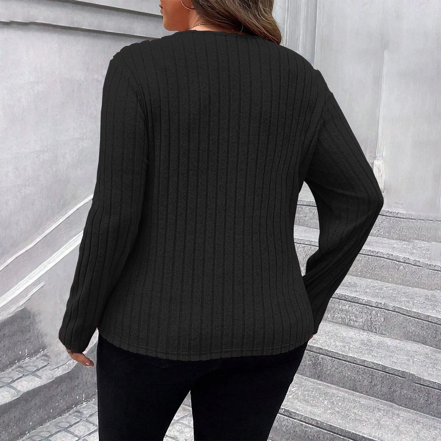 Black Button-Accent Asymmetric-Hem Top sold by Zulily product image thumbnail 2