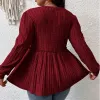 Burgundy Long-Sleeve Peplum Top sold by Zulily