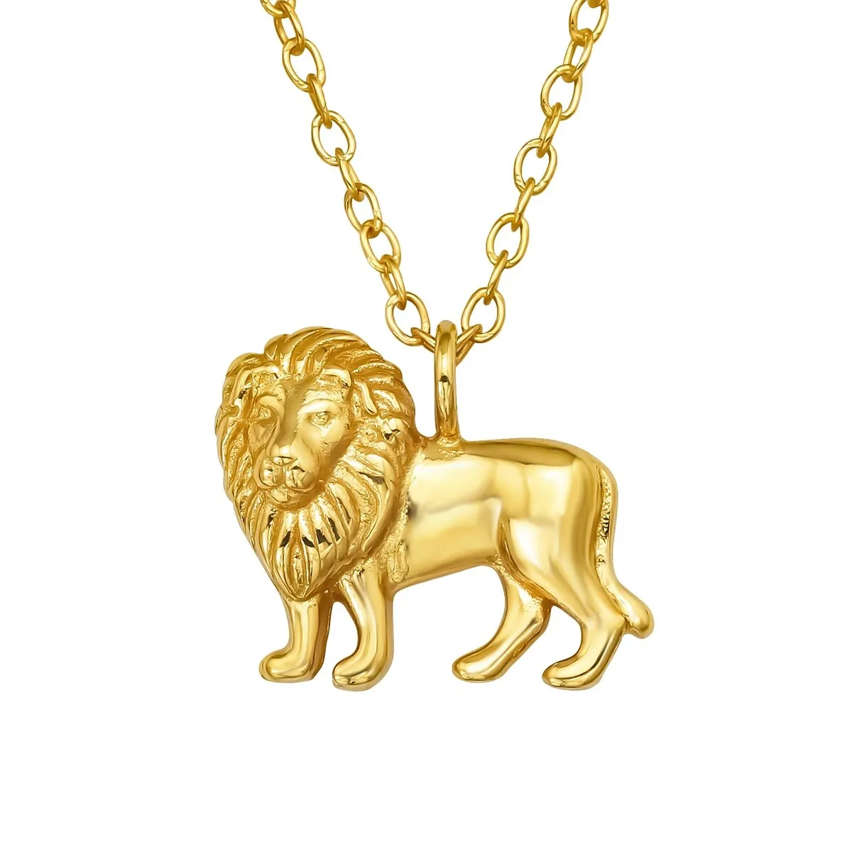 Sterling Silver 18k Gold-Plated Lion Pendant Necklace - Gold sold by Zulily