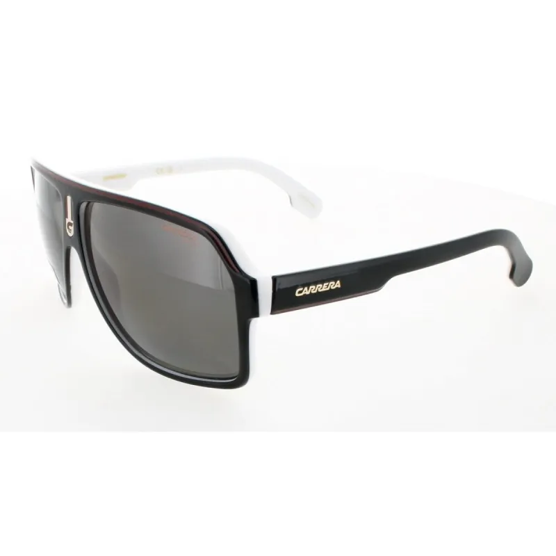 Carrera 1001/S Black White Frame Color Grey Polarized Lens Rectangle Shaped Male Plastic Sunglasses sold by Zulily