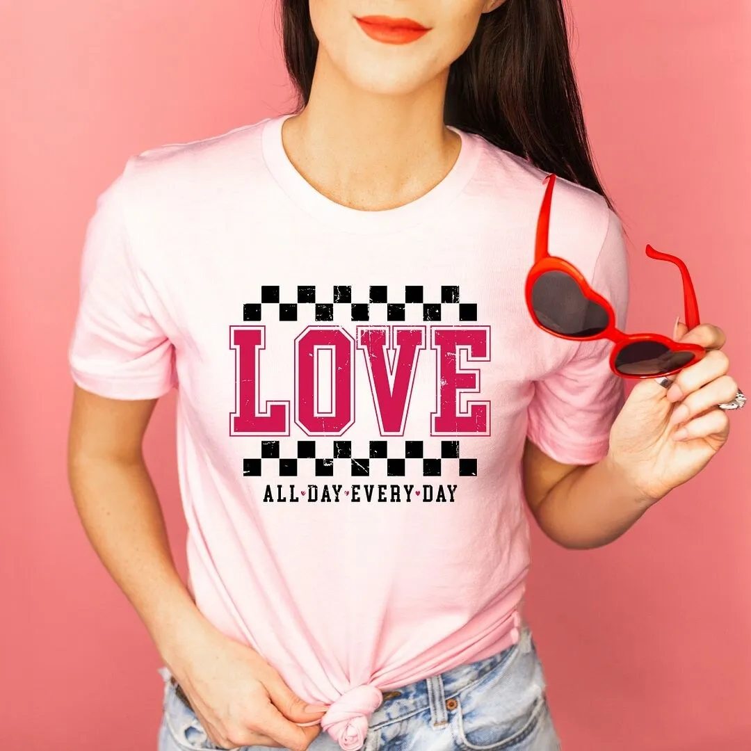 Love All Day Everyday Checkered Short Sleeve Crewnneck Tee sold by Zulily product image thumbnail 3