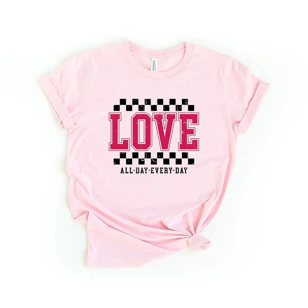 Love All Day Everyday Checkered Short Sleeve Crewnneck Tee sold by Zulily product image thumbnail 2