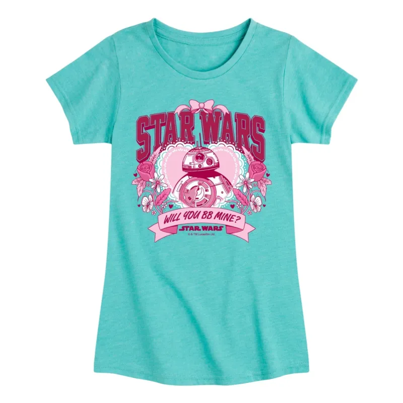 Girl's Star Wars BB Mine Valentine's Day Short Sleeve Tee sold by Zulily