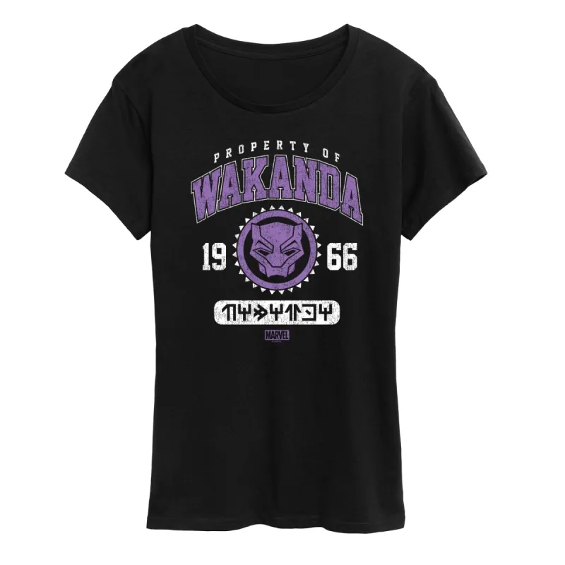 Women's Black Panther Property of Wakanda Short Sleeve Tee sold by Zulily